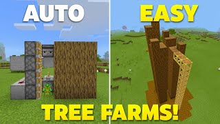 Easy Automatic Tree Farms Tutorial In Minecraft Bedrock fast [upl. by Cart]