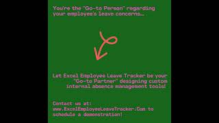 Excel Employee Leave TrackerYour quotgotoquot leave administration partner [upl. by Ivory509]