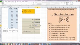 How To Calculate Manually Students tStatistic Independent Samples in Excel 2010 [upl. by Erbma400]