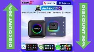 CarlinKit 8G 128G Android 13 SDM6225 CarPlay AI Box LED Customize Wireless CarPlay Android Auto FOTA [upl. by Hareehahs]