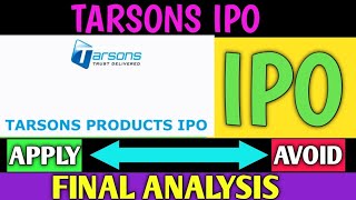 TARSONS IPO REVIEW [upl. by Arihas]