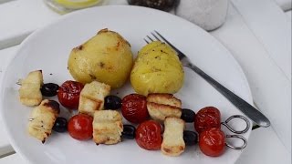 NA GRILU BEZ MASA  Řecké špízy se sýrem halloumi [upl. by Maillliw]