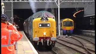 Deltic 55022 quotRoyal Scots Greyquot at Euston amp Race  060311 [upl. by Norrabal478]