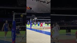 Owning the Backrow vnl2023 vnl volleyball volleyballworld volleyballshorts volleyballmatch [upl. by Esinned399]