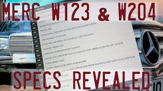 W123 and W204 spec lists revealed [upl. by Phyllis954]