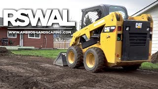 Grading Yard With Skid Steer  Landscaping Install [upl. by Gwendolin809]