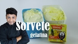 SORVETE COM APENAS 1 GELATINA RENDE 4 LITROS CHEF ALEXANDRE ALARCÃO [upl. by Afihtan988]