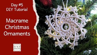 DIY Macrame Mandala Christmas Ornament Tutorial [upl. by Nahtan]