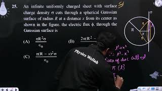 An infinite uniformly charged sheet with surface charge density cuts through a spherical [upl. by Brigid]