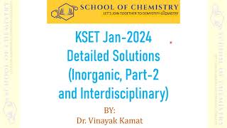 KSET Jan24 Part2 chemistry kset2024 kset [upl. by Yvonner]