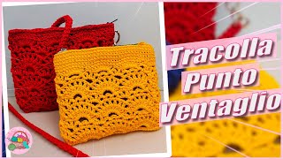 Tracolla Uncinetto Punto Ventaglio Punto conchiglia  Tutorial Uncinetto [upl. by Brit]