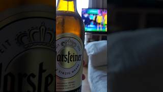 Irish guy drinksWARSTEINER beer championsleague shorts football [upl. by Elmajian]