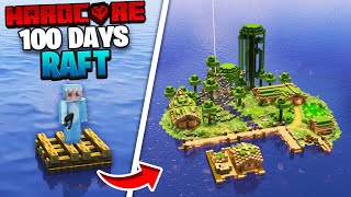 I Survived 100 DAYS on a RAFT in Minecraft [upl. by Gwennie]