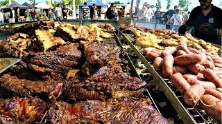 Giant Grills with Meat from Argentina and USA Great Street Food at Biker Fest 2022 Lignano Italy [upl. by Fowkes]