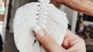 Macrame tutorial How to make macrame leaf feather [upl. by Ynamrej]