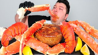 BLOVES GARLIC BUTTER SAUCE WITH KING CRAB LEGS amp LOBSTER TAILS • Mukbang amp Recipe [upl. by Anelej]