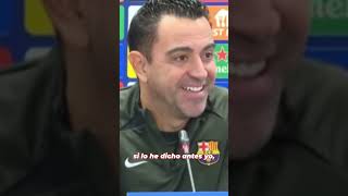 quotAMÉNquot XAVI bromea sobre las palabras de CONFIANZA de LAPORTA [upl. by Ontina]