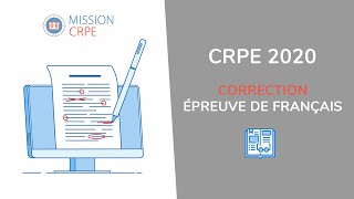 CRPE 2020  Correction de lépreuve de Français ✅ [upl. by Erlewine]