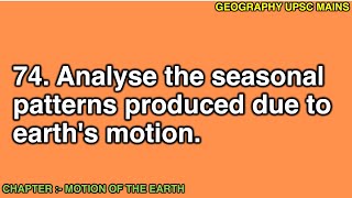 274 Seasonal Patterns from Earths Motion  Analyzing the Changes [upl. by Marketa]