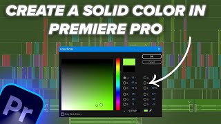 How To Create a Solid Color Layer in Premiere Pro Quick Tutorial [upl. by Amarette]