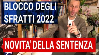 Blocco degli sfratti 2022 le novità della sentenza corte costituzionale Ennesima batosta [upl. by Chema]