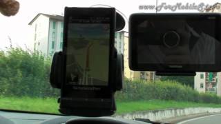 Demo navigazione GPS in auto con Navigon 411 su Sony Xperia S [upl. by Juetta]