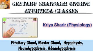 Pituitary gland Master Gland Hypophysis Neurohypophysis Adenohypophysis BAMS NCISM KS Geetaru [upl. by Smalley]