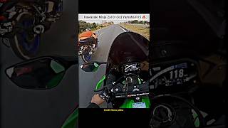 Drag Race Kawasaki Ninja Zx10r vs R15🔥shorts bike rider dragrace zx10r r15v4 kawasaki race [upl. by Nobile587]