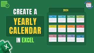 How to Create a Yearly Calendar in Excel [upl. by Ddene77]