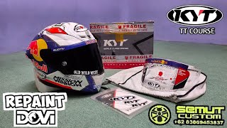 unboxing amp review helm KYT TTCOURSE repaint airbrush suomy Dovisioso 2020 versi semut custom [upl. by Brandise22]