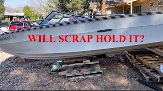 How To Remove Boat From Trailer Free Boat Stand Jet Boat Restoration Series Episode 2 Dry Docking [upl. by Wendell70]