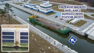 Przekop Mierzei Wiślanej  bardzo niski poziom wody od strony zatoki [upl. by Engelbert49]