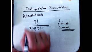 Distinguishable permutations example [upl. by Elakram]