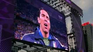 Euro 2012 The National Anthem of Italy ItalyEngland Warsaw Fan Zone  Hymn Włoch [upl. by Arbma]