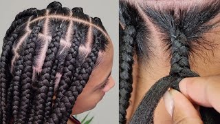 LARGE KNOTLESS BRAIDS PERFECT GRIP  BEGINNER FRIENDLY 👌🏾👏🏾 [upl. by Aihsekel836]