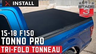 20152018 F150 and Raptor Tonno Pro Tri Fold Tonneau Cover Install [upl. by Atalya930]