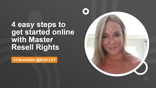 4 Easy Steps to get started online within 2 days with Master Resell Rights [upl. by Bolanger652]