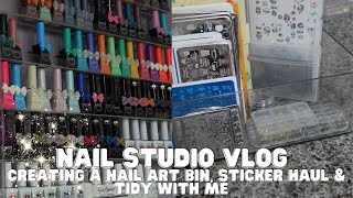 Nail Studio Vlog  Creating a seasonal nail art bin sticker haul amp tidy with me [upl. by Naitsirk120]