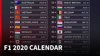 2020 F1 calendar  whats new [upl. by Halludba]