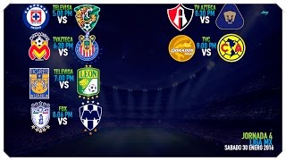 LIGA MX ★ SABADO 30 ENERO 2016 ★ HORARIOS ★ PARTIDOS [upl. by Ekez161]