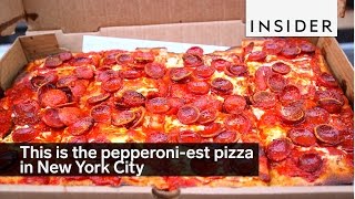 This is the pepperoniest pizza in New York City [upl. by Bohi]