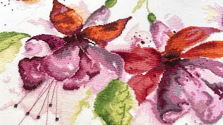 198 Lanarte Fuchsia in watercolour готовая вышивка [upl. by Broek827]