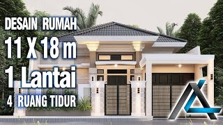 DESAIN RUMAH 11 X 18 METER I BANDUNG– DESAIN RUMAH TROPIS MODERN [upl. by Akinehs661]