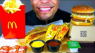 ASMR MCDONALDS VS TACO BELL CINNAMON TWIST OREO MCFLURRY FREEZE BIG MAC FRIES DORITOS TACOS JERRY [upl. by Jordison]