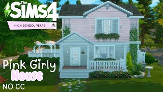 Pink Girly House Sims 4 Speed Build  No CC [upl. by Lothario893]