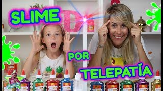 SLIME POR TELEPATIA TWIN TELEPATHY SLIME CHALLENGE MAMA VS DANIELA HACIENDO SLIME [upl. by Lytsyrk]