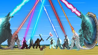 Team GODZILLA amp KONG vs Evolution of Team BLACK SPACE Team GODZILLA Power Levels  FUNNY CARTOON [upl. by Arimihc]