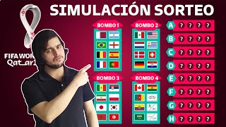 MUNDIAL QATAR 2022🔥SIMULACIÓN SORTEO FASE DE GRUPOS [upl. by Llaccm]