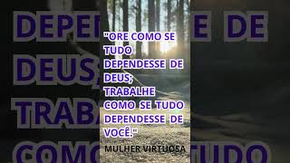 quotOre como se tudo dependesse de Deus trabalhe como se tudo dependesse de vocêquot sabedoria [upl. by Aneehsor457]