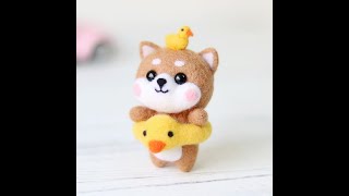 A0311 Swimming dog wool needle felting [upl. by Amuh]